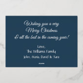 ミニマル家族の写真モダン平和の愛と喜び実在 箔シーズンカード (裏面)