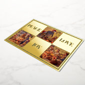 ミニマル家族の写真モダン平和の愛と喜び実在 箔シーズンカード (回転した状態)