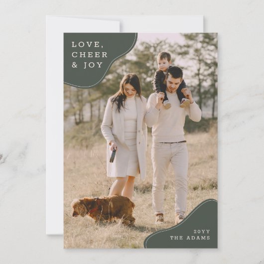 ミニマル家族写真クリスマスカード シーズンカード (正面)