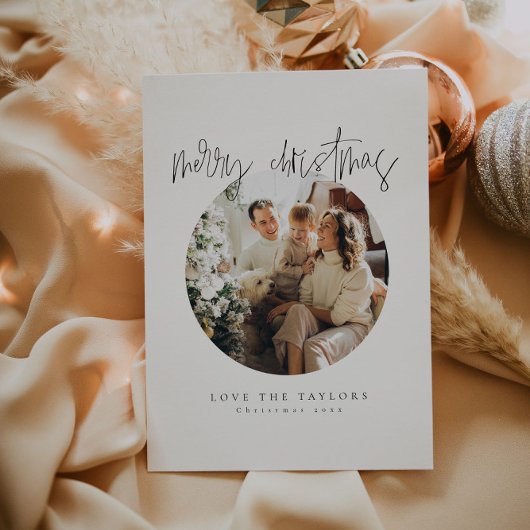 ミニマル家族写真クリスマスカード シーズンカード