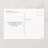 ミニマル家族2枚の写真2026新年おめでとう シーズンポストカード (裏面)