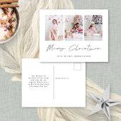 ミニマル家族3枚の写真メリークリスマス シーズンポストカード