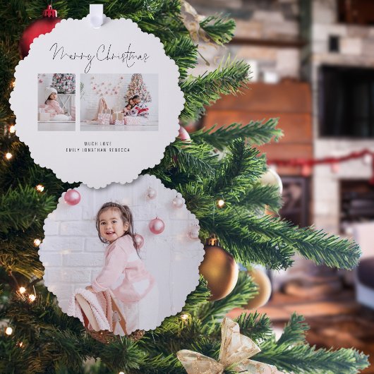 ミニマル家族3枚の写真 オーナメントカード