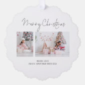 ミニマル家族3枚の写真 オーナメントカード (正面)