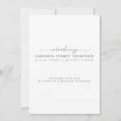 ミニマル導入ベビーポートレート写真誕生 案内状 (裏面)