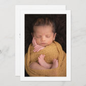 ミニマル導入ベビーポートレート写真誕生 案内状 (正面/裏面)