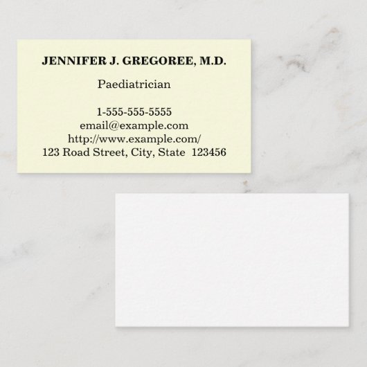 ミニマル小児科名刺 名刺 (正面/裏面)