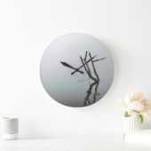 ミニマル居室用白黒時計 ラージ壁時計 (ホーム)