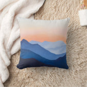 ミニマル山の夕日 クッション (ブランケット)