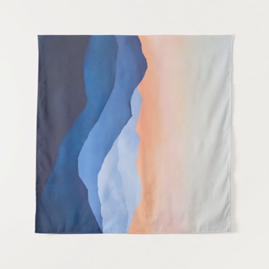 ミニマル山の夕日 タペストリー (正面(横))