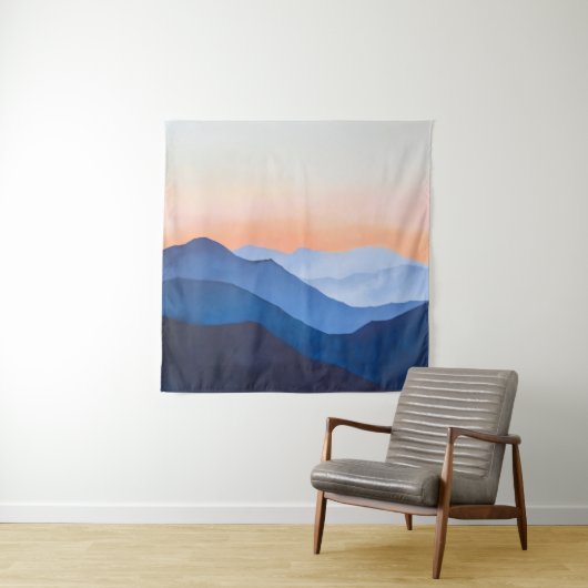 ミニマル山の夕日 タペストリー (インサイチュ)