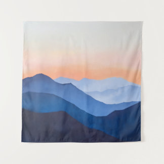 ミニマル山の夕日 タペストリー