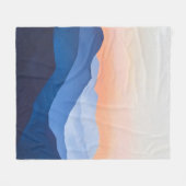 ミニマル山の夕日 フリースブランケット (正面(横))