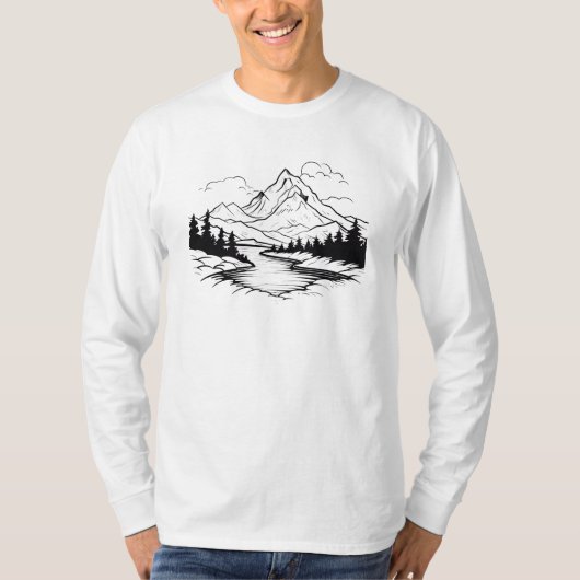 ミニマル山河 Tシャツ (正面)