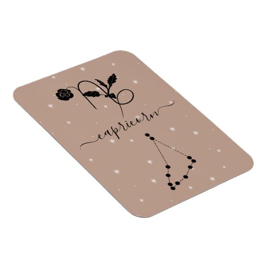 ミニマル山羊座〔占星術の〕十二宮図サインブラックシルエット マグネット (右側)