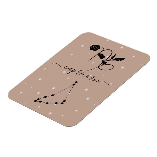 ミニマル山羊座〔占星術の〕十二宮図サインブラックシルエット マグネット (左側)