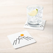 ミニマル山脈：自然インスパイアデザイン スクエアペーパーコースター (インサイチュ)