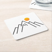 ミニマル山脈：自然インスパイアデザイン スクエアペーパーコースター (アングル)