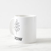 ミニマル工場「成長」 感動的 コーヒーマグカップ (正面左)