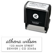 ミニマル差出人住所タイポグラフィスクリプト名 セルフインキングスタンプ (インサイチュ)