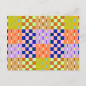 ミニマル市松模様にス幾何レトロパターン ポストカード (正面)