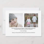 ミニマル平和と愛3フォトホリデー シーズンカード (裏面)