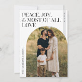 ミニマル平和ジョイ愛クリスマスファミリー写真 シーズンカード (正面)