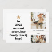 ミニマル平和ラブファミリーハグ数々の写真 シーズンカード (正面/裏面)