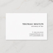 ミニマル平白エレガント弁護士 名刺 (正面)
