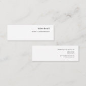 ミニマル平白モダン公証人貸与業者 スキニー名刺 (正面/裏面)