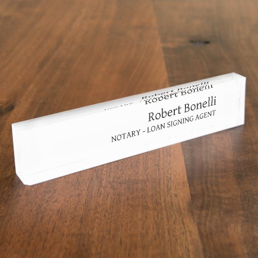 ミニマル平白モダン公証人貸与業者 デスクネームプレート (側面)