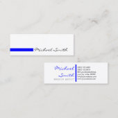 ミニマル平白モダン青 スキニー名刺 (正面/裏面)