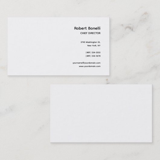 ミニマル平白モダン 名刺 (正面/裏面)