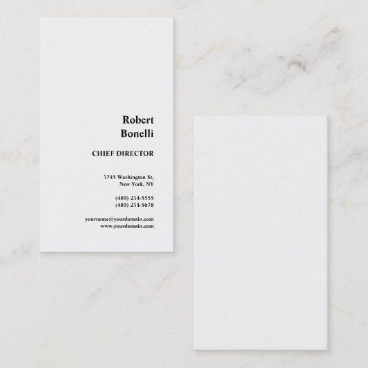 ミニマル平白モダン 名刺 (正面/裏面)