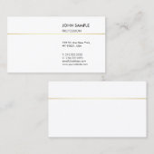 ミニマル平野モダンプロフェッショナル白エレガント色 名刺 (正面/裏面)