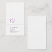 ミニマル平野モダンプロフェッショナル紫ホワイト 名刺 (正面/裏面)