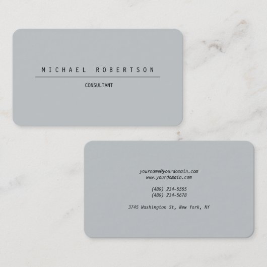 ミニマル平野ユニーク特殊グレー 名刺 (正面/裏面)