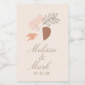 ミニマル幾何学アース形状植物モノグラム フードラベル (シングルラベル)