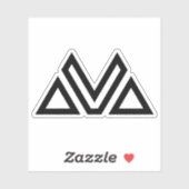 ミニマル幾何学マウンテンレター V シール (シート)