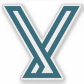 ミニマル幾何学マウンテンレター V シール (正面)
