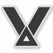 ミニマル幾何学三角V字 シール (正面)