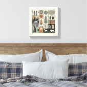 ミニマル幾何学抽象芸術ツリーズ キャンバスプリント (インサイチュ (寝室))