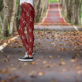 ミニマル幾何学模様の赤い青 レギンス