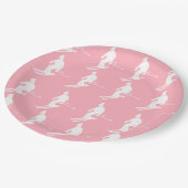 ミニマル幾何学模様スキーヤーウィンターピンク白 ペーパープレート (アングル)