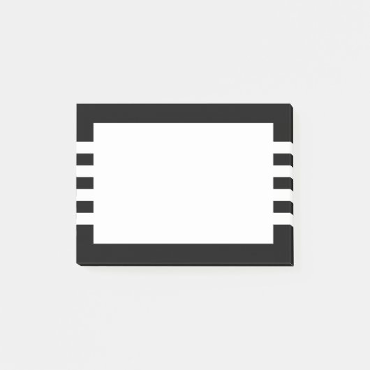 ミニマル幾何学白黒ストライプ文字 ポストイット (正面)