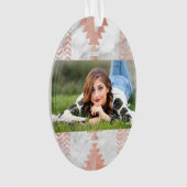 ミニマル幾何学的バラ金ゴールドアステカ白大理石 オーナメント (正面)