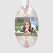 ミニマル幾何学的バラ金ゴールドアステカ白大理石 オーナメント (正面)