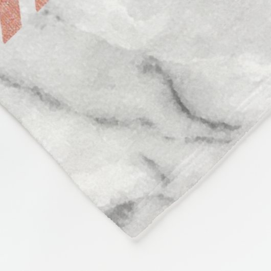 ミニマル幾何学的バラ金ゴールドアステカ白大理石 フリースブランケット (角)