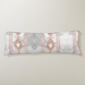 ミニマル幾何学的バラ金ゴールドアステカ白大理石 ボディピロー (裏面)