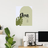 ミニマル幾何学的ポスターと自然インスパイア ポスター (ホームオフィス)